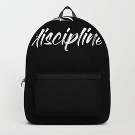 Discipline=Freedom Backpack | Graphicdesign, Pop Art, Vector, Figurative, Black And White, Typography, Cartoon, Stencil, Illustration, Drafting 