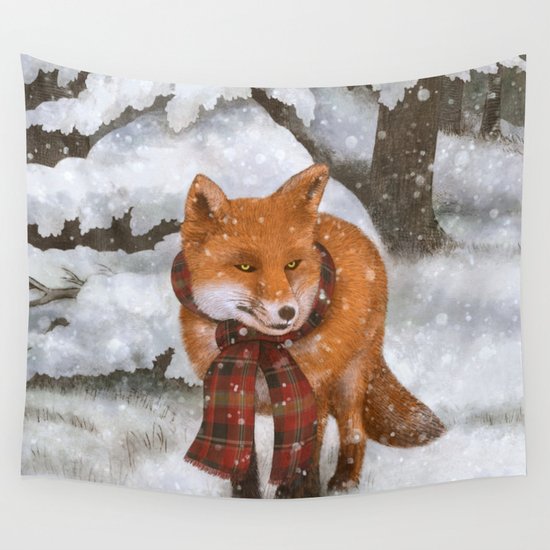 Winter Fox Wall Tapestry