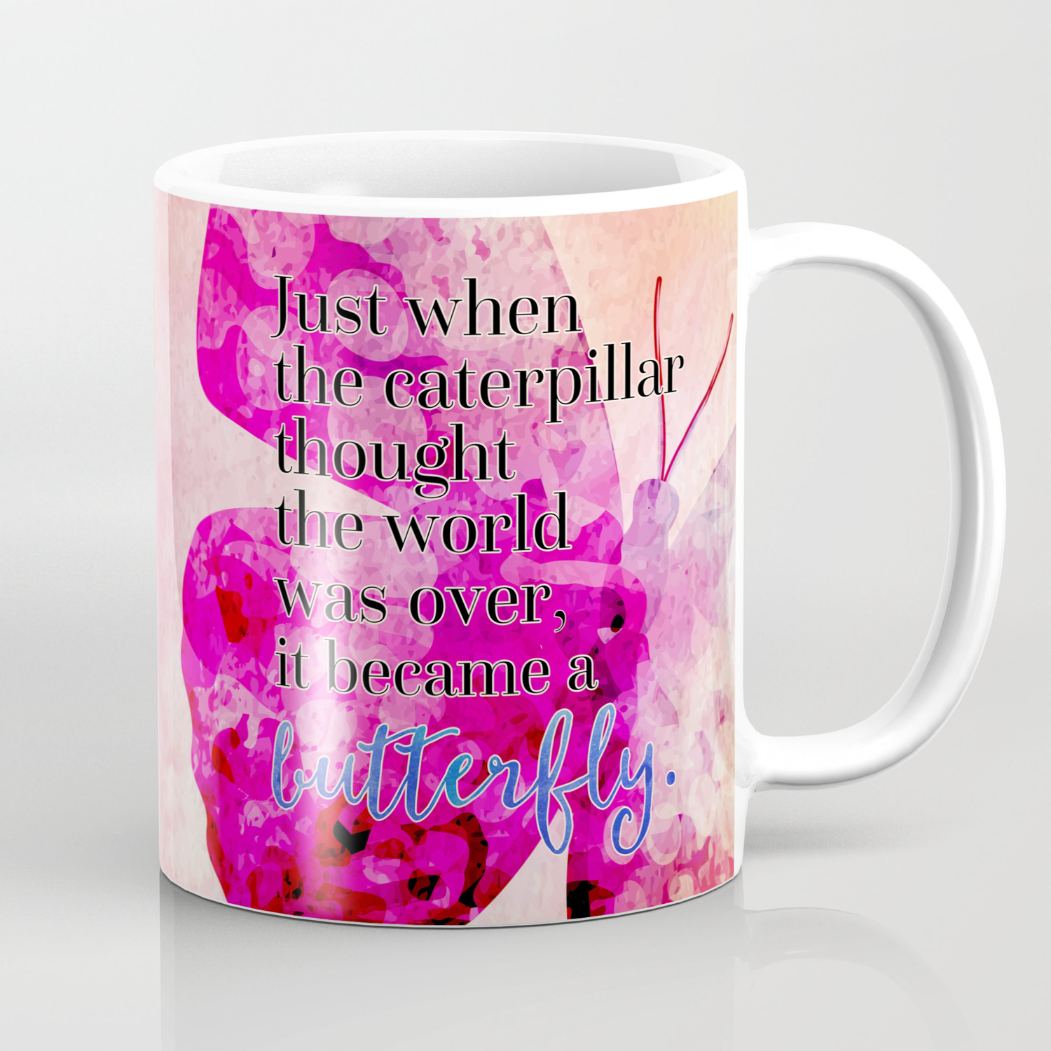 unique home decor motivational saying friend gift idea inspirational saying Time to be a butterfly novelty gift mug novelty coffee cup