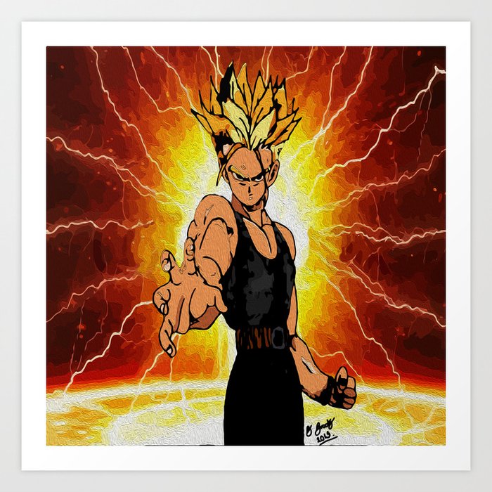 Dragonball Z Trunks Sketch Colored Art Print By Bernardtime Society6