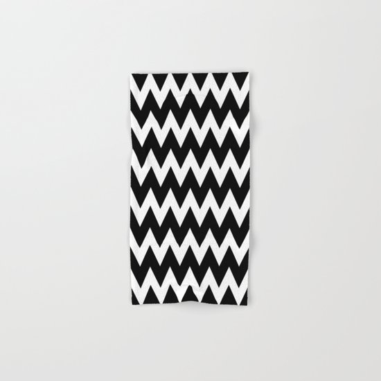 Chevron Black & White Hand & Bath Towel