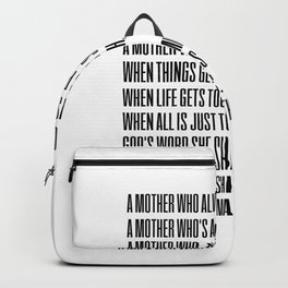 My Mother 2 #minimalism Backpack | Love, Spring, Mommy, Graphicdesign, Blessed, Mothersday, Inspirational, Prayer, Blessing, Minimalism 