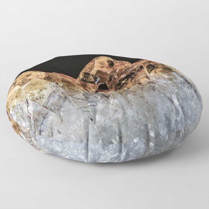 Fire and Ice Citrine crystals Floor Pillow