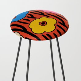 Colorful Mid Century Modern Wild Flowers 630 Counter Stool