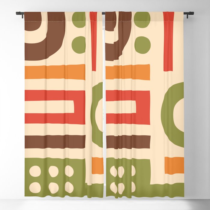 Mid Century Modern Abstract Composition 116 Blackout Curtain
