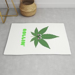 Just Keep On Rollin' Cute Weed Pun Rug | Present, Funnydesign, Fungiftidea, Giftideas, Funnypresent, Cutepun, Funnypun, Funny, Graphicdesign, Funnycutegiftidea 