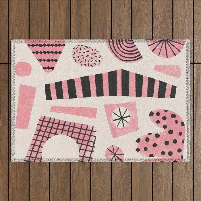 Pink Cut-Outs Outdoor Rug