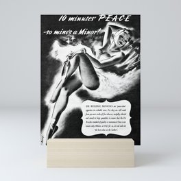 1930 Vintage sultry cigarette ad 10 minutes of peace to smoke her cigarette advertisement poster / posters Mini Art Print