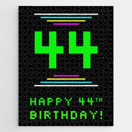 [ Thumbnail: 44th Birthday - Nerdy Geeky Pixelated 8-Bit Computing Graphics Inspired Look Jigsaw Puzzle ]