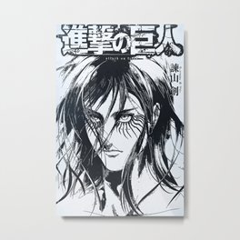 Attack On Titan Levi Eren Mikasa Metal Print