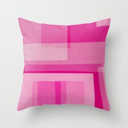 Pink Shades Abstract Throw Pillow | Minimalist, Violet, Fuchsia, Teen, Magenta, Simple, Pastel, Acrylic, Hardedge, Mid Century 
