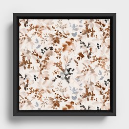 Abstract Watercolor Flower Background Framed Canvas