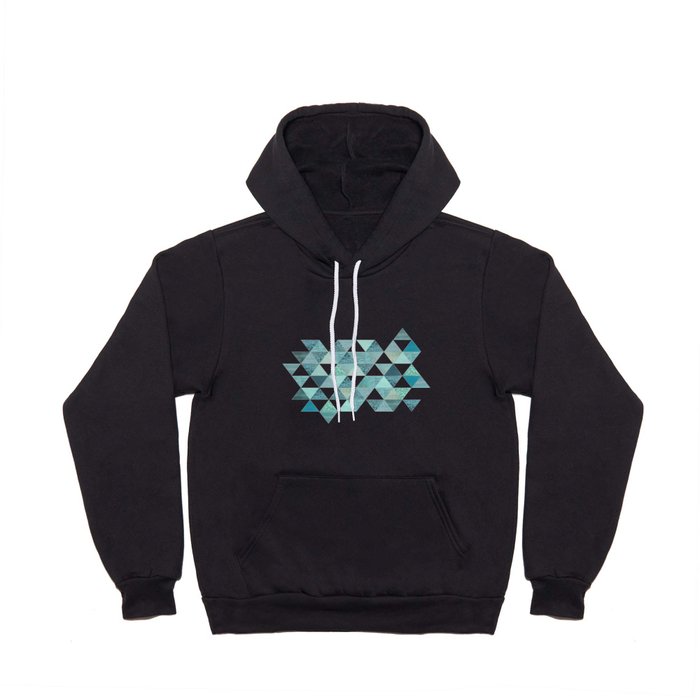 Glamorous Blue Glitter And Foil Triangles Hoody