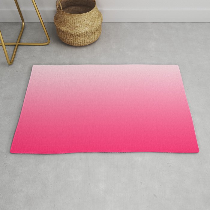 White and Warm Pink Gradient 045 Rug