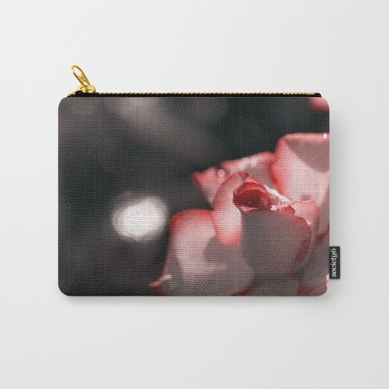 Pink floral Rose Flower - Flowers with sparkling waterdroplets on #Society6 Carry-All Pouch