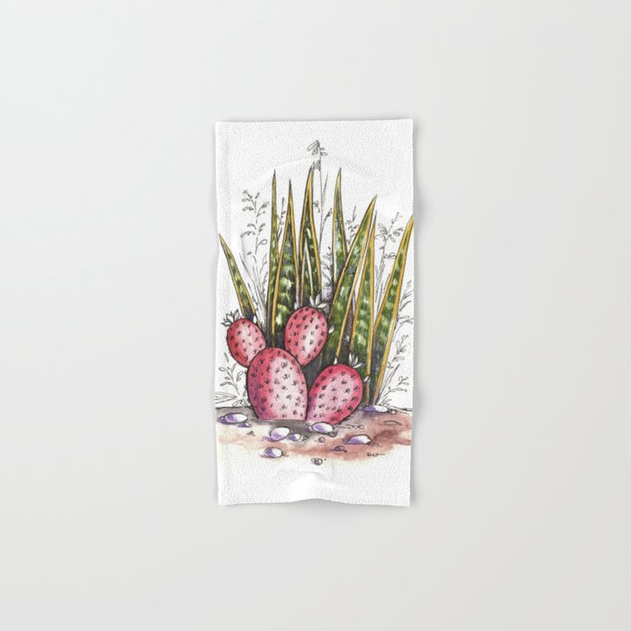 Cactuses world 1 by Olha Chubay Hand & Bath Towel