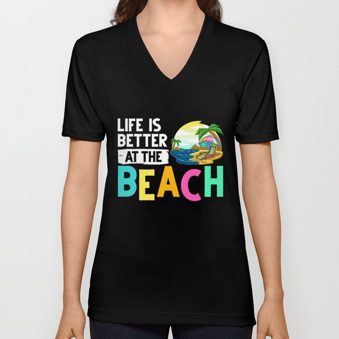 Retirement Beach Retired Summer Waves Party V Neck T Shirt