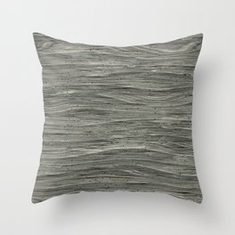 Grey engraved wood board Throw Pillow