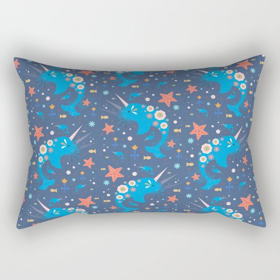 Narwhal & Babies Rectangular Pillow