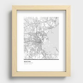 Boston Simple Map Recessed Framed Print