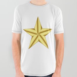 Military General Gold Star All Over Graphic Tee