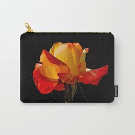Vibrant Peachy Orange Rose Macro Carry-All Pouch | Nature, Flora, Peach, Illustration, Roses, Photo, Fineartphotography, Plant, Minimal, Rose 