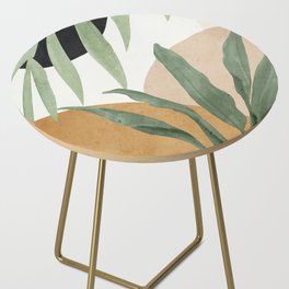 Abstract Art Tropical Leaves 4 Side Table