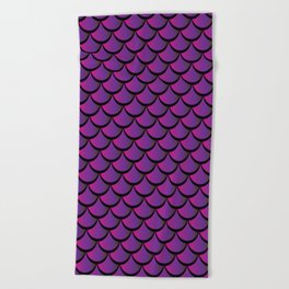 Purple Gradient Mermaid Scales Beach Towel