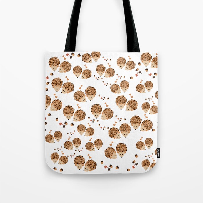 Hedgehogs in autumn Tote Bag