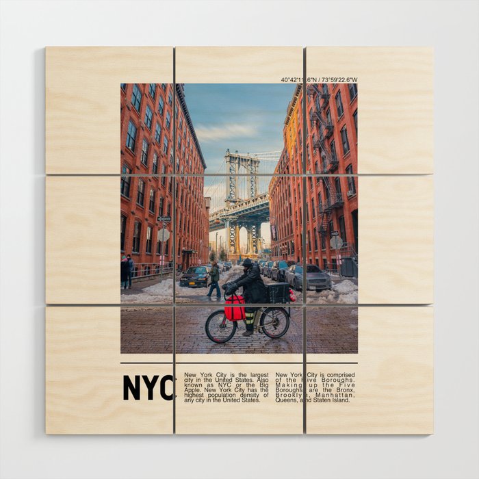 New York City | Travel Photography Minimalism | Brooklyn Wood Wall Art