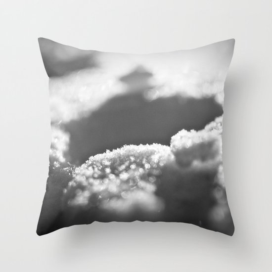 Snow Black and White Throw Pillow