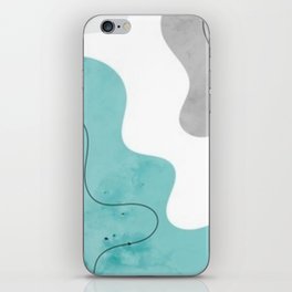 Gray White Teal Background 3 iPhone Skin