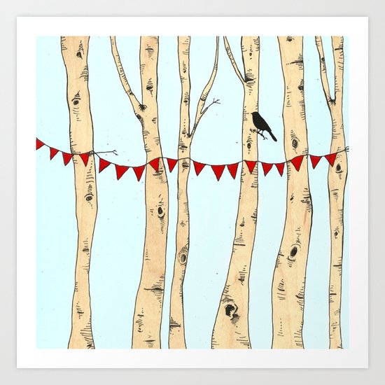Festive Forest Art Print