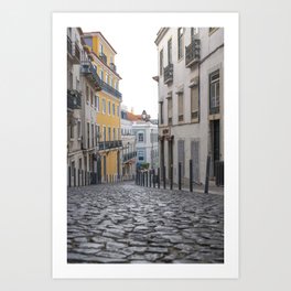 A street in Bairro Alto in Lisbon, Portugal - Street and travel photography Art Print