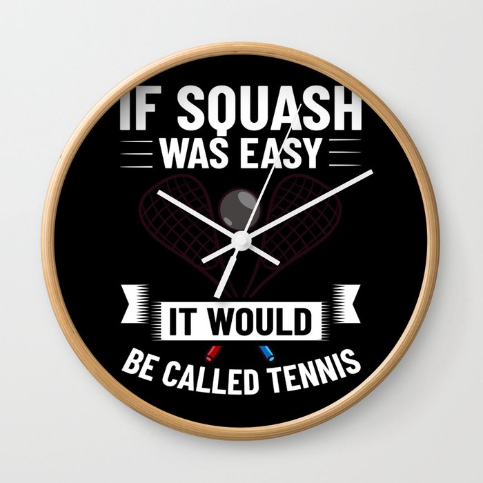Squash Sport Game Ball Racket Court Player Wall Clock