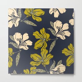 Abstract elegance pattern with floral background.  Metal Print