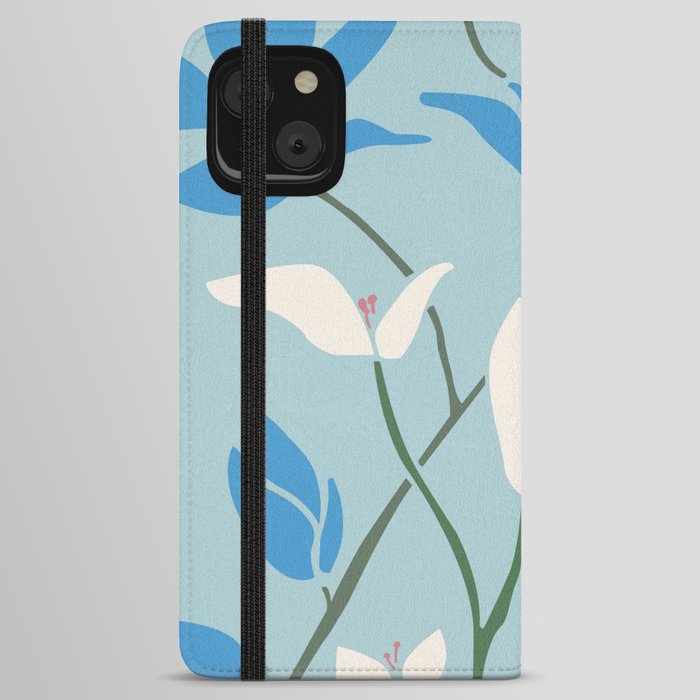 Vintage Tokoyo Flower In Blue And White iPhone Wallet Case