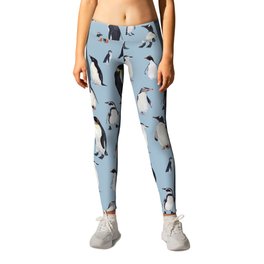 PENGUINS of the world-poster heights Leggings | Antarctica, Nature, Penguin, Cold, Vintage, Painting, Ocean, Home, Biology, Life 