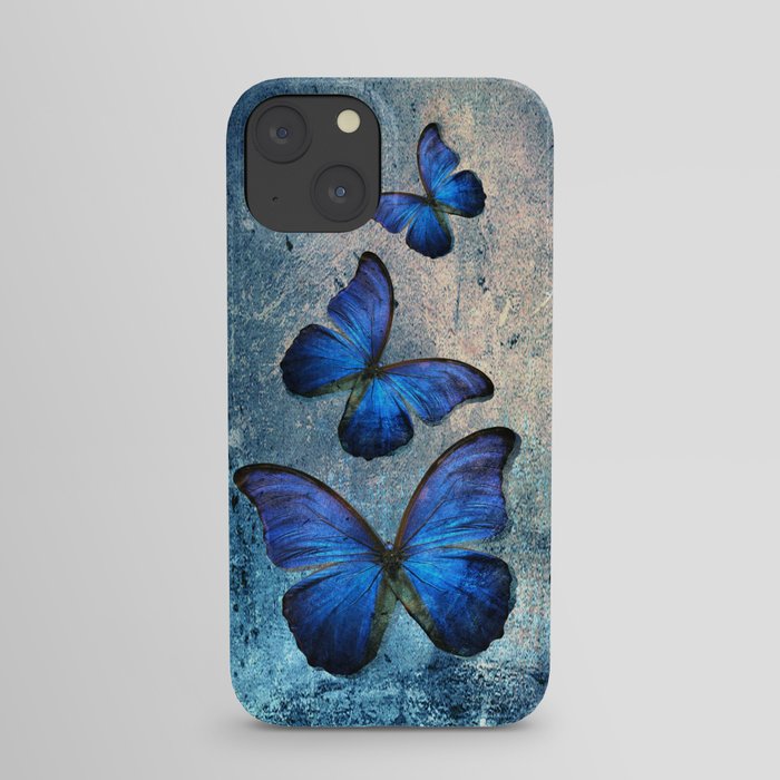 Butterfly Blue Vintage  iPhone Case