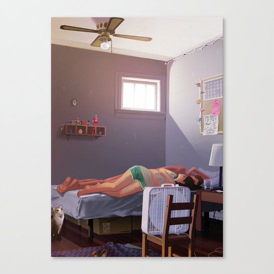 Nothing To Do In This Heat But Sleep Canvas Print