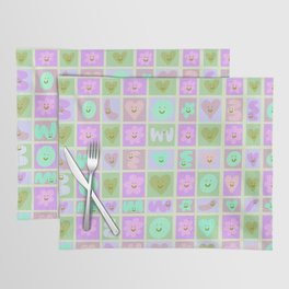 Love Candies - Neon Teal and Purple Placemat