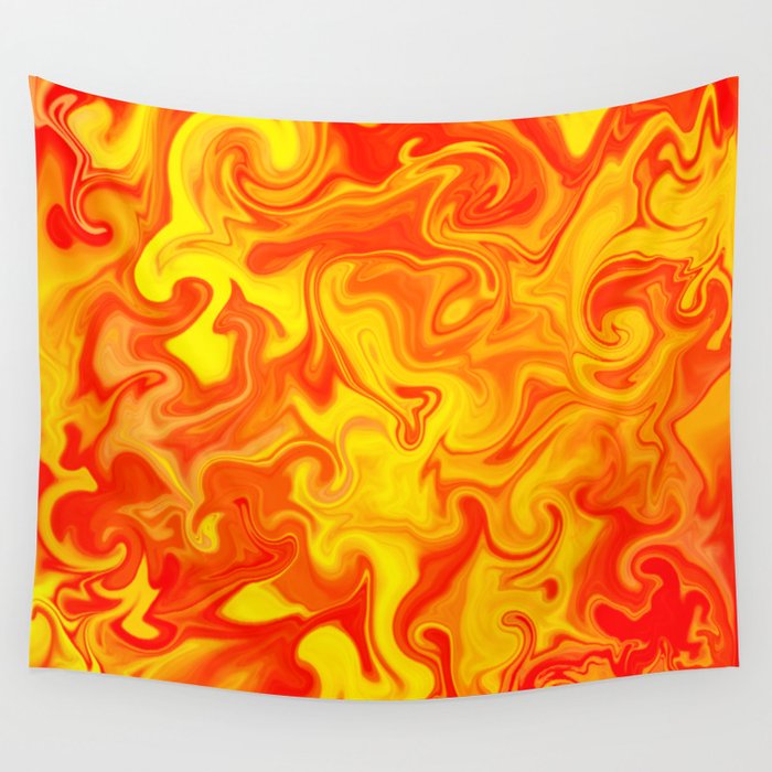 Liquid Hot Lava Marbleized Pattern  Wall Tapestry