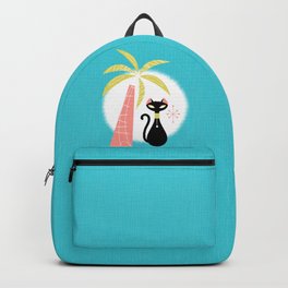 va-CAT-ions Backpack | Mia, Graphicdesign, Cat, Mcm, Vintage, Feline, Palm, Animal, Vacations, Retrovibes 