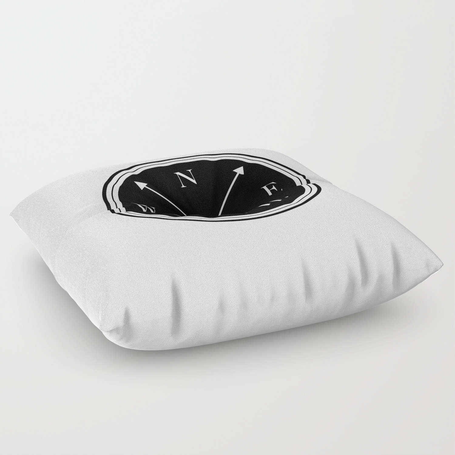 Directions Abstract Compass Design Floor Pillow By