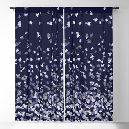 Floating Confetti - Navy Blue and Silver Blackout Curtain