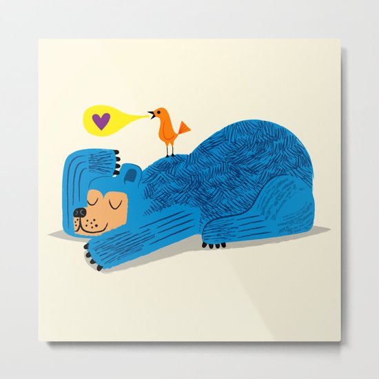 The Bear and The Bird Metal Print