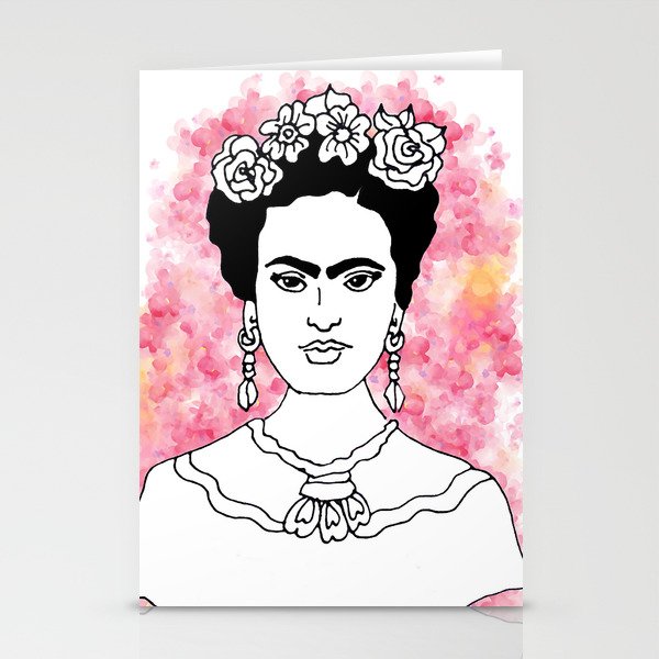 Frida Digital Watercolor Stationery Cards