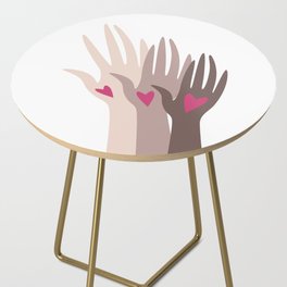 Hands of different races. Side Table