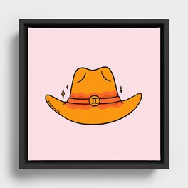 Gemini Cowboy Hat Framed Canvas