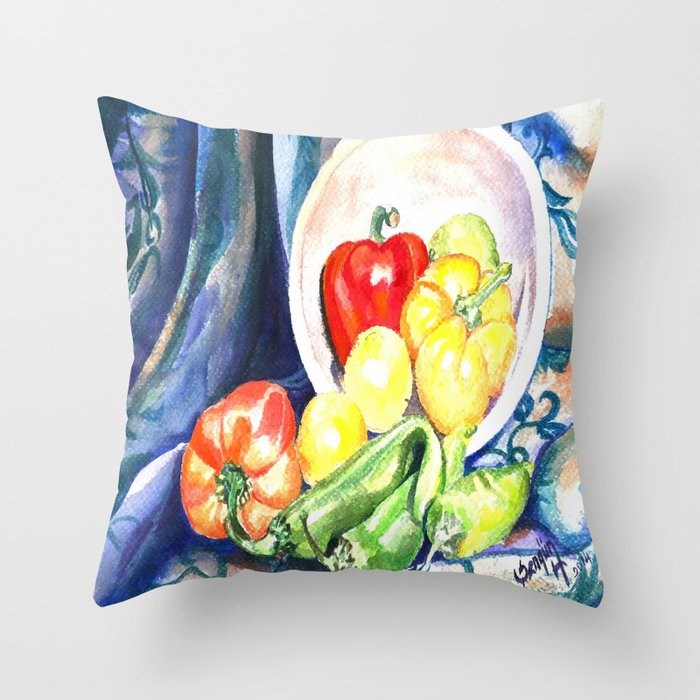 Color of vegetables Throw Pillow